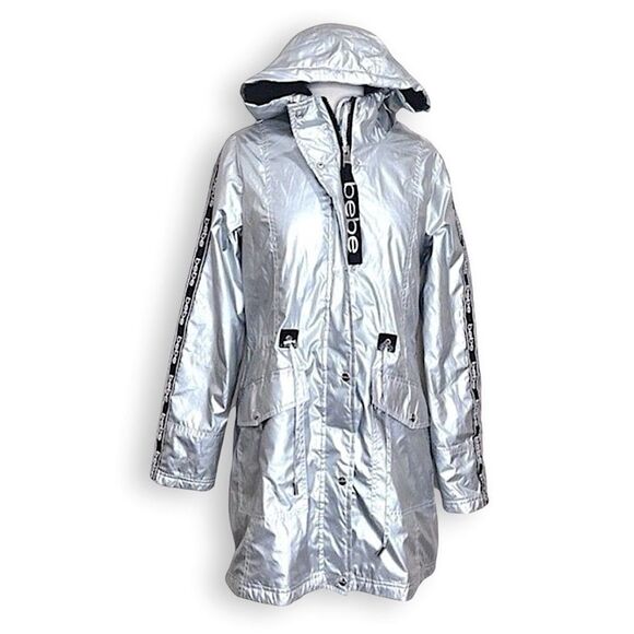 Bebe Sport Y2K Silver Insulated Jacket Size Medium - Picture 2 of 16